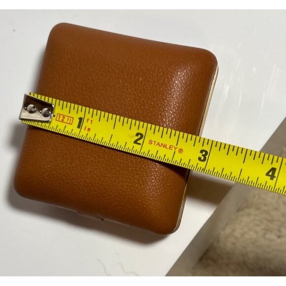 Wesclox Travel Alarm Clock Foldable Brown Faux Leather Case Taiwan Manual Wind - Picture 6 of 8